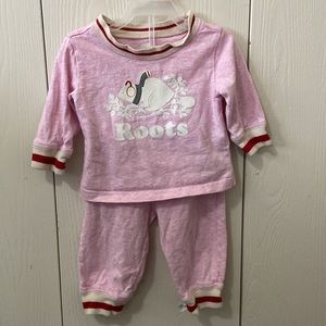 Roots Pink Long Sleeved Tee and Pants Set